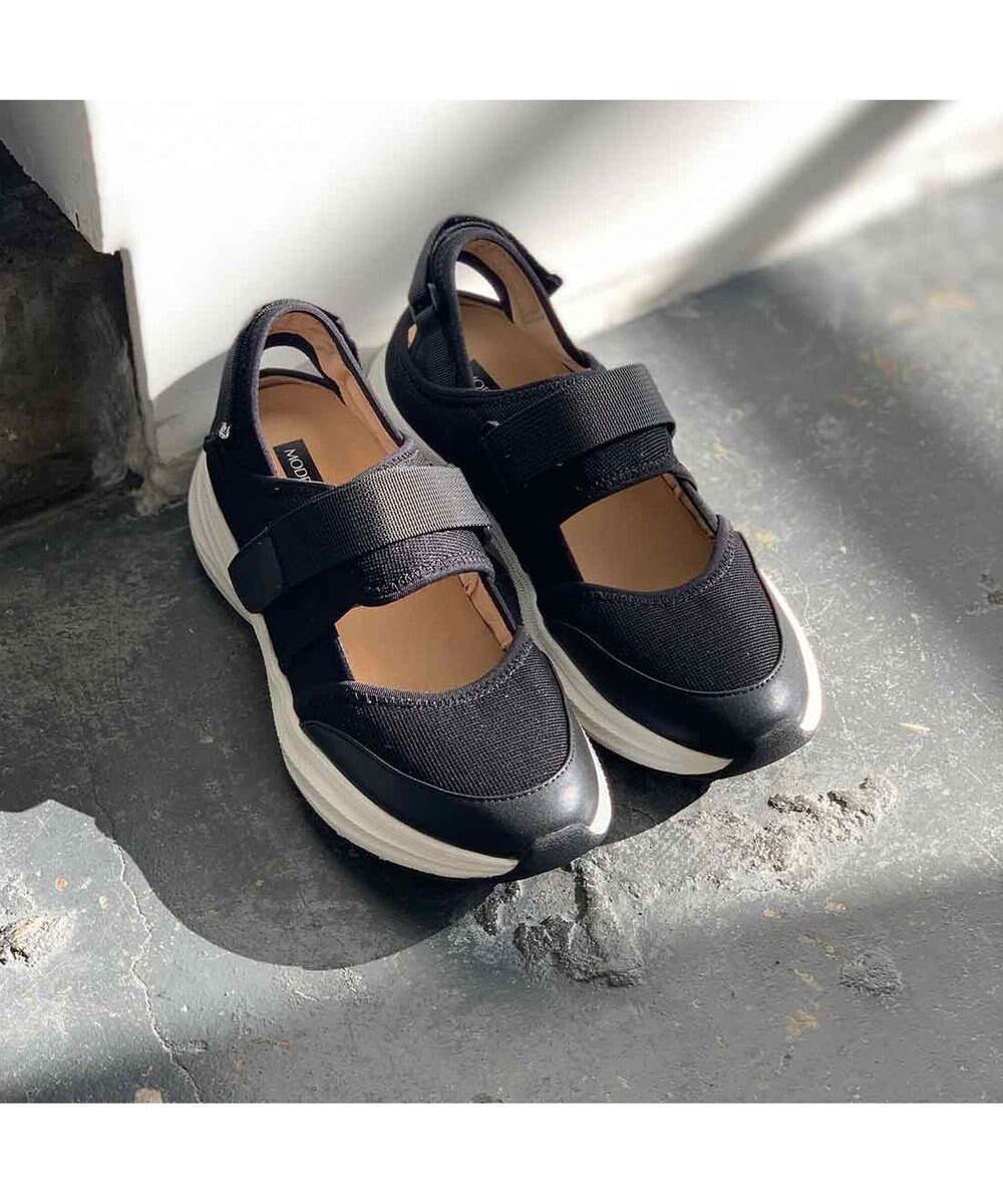 【モード エ ジャコモ/MODE ET JACOMO】のMODE ET JACOMO 【軽量】厚底ベルテッドスニーカー インテリア・キッズ・メンズ・レディースファッション・服の通販 founy(ファニー) ファッション Fashion レディースファッション Fashion for Women クール Cool, Chic シューズ Shoes, Footwear スニーカー Sneakers, Trainers フェミニン Feminine, Girly 厚底 Platform Shoes 旅行 Travel 軽量 Lightweight, Ultra Light ブラック|ID: prp329100004773677 ipo3291000000034595066