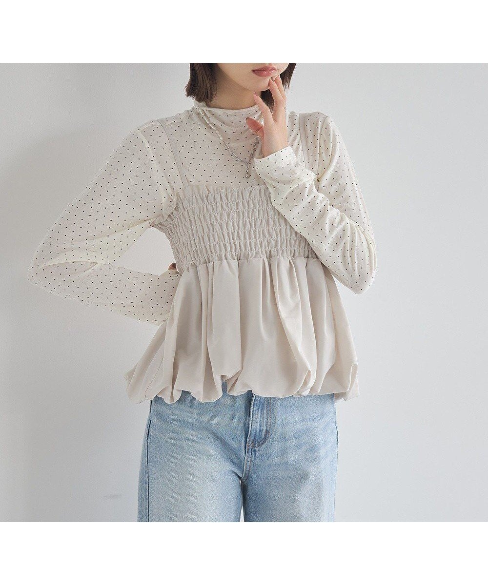 【アースミュージックアンドエコロジー/earth music&ecology】のバルーンビスチェ インテリア・キッズ・メンズ・レディースファッション・服の通販 founy(ファニー) ファッション Fashion レディースファッション Fashion for Women アウター Coat / Outerwear Collection トップス・カットソー Cut & Sew Tops ベスト&ジレ / 重ね着スタイル Vests & Gilets ビスチェ Bustiers & Corset Tops / Layered Bustier Style シンプル Simple, Minimal ベスト Vest, Waistcoat ペプラム Peplum, Flared Hem ポケット Pocket, Pocket Detail ラップ Wrap, Wrap Design 人気 Popular, Best Seller A/W・秋冬 Autumn/Winter Ecru|ID: prp329100004774407 ipo3291000000034605348