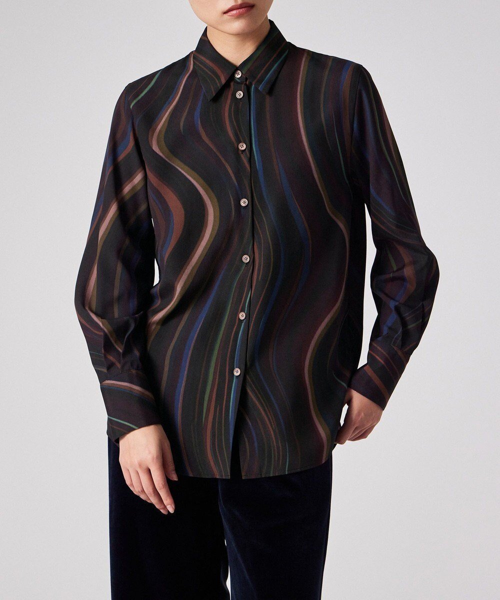 【ポール スミス/Paul Smith】のWinter Swirl プリント シャツ インテリア・キッズ・メンズ・レディースファッション・服の通販 founy(ファニー) ファッション Fashion レディースファッション Fashion for Women トップス・カットソー Cut & Sew Tops シャツ・ブラウス・オフィスカジュアル Elegant Blouses & Button-Ups 冬 Winter / This Winter おすすめ Recommended / Our Picks シンプル Simple, Minimal フィット Fit, Slim Fit プリント Print, Printed Pattern リラックス Relax, Relaxed Fit 夏 Summer S/S・春夏 SS, Spring/Summer, Warm Season A/W・秋冬 Autumn/Winter ブラック|ID: prp329100004774418 ipo3291000000034630803
