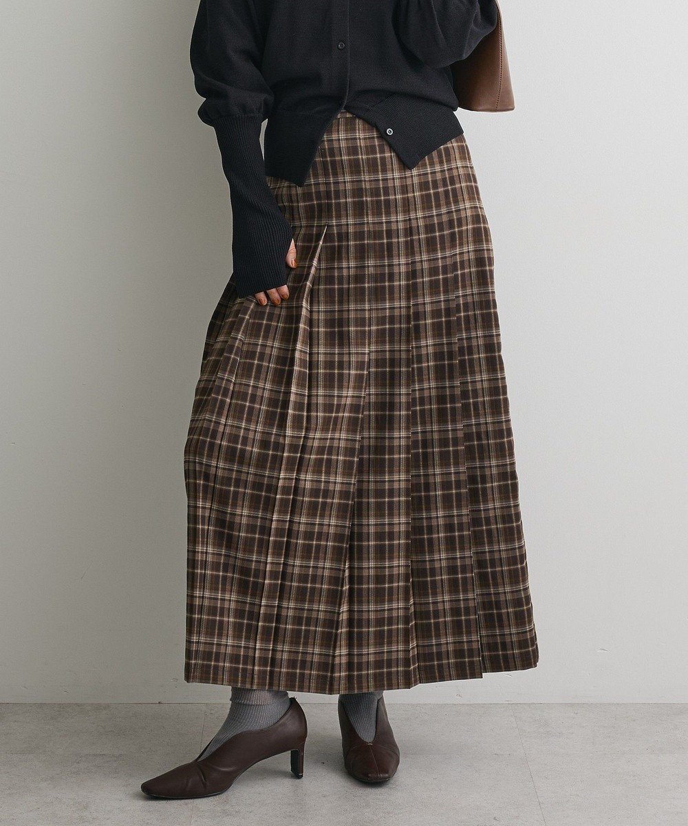 【クラフトスタンダードブティック/CRAFT STANDARD BOUTIQUE】のフロントプリーツスカート インテリア・キッズ・メンズ・レディースファッション・服の通販 founy(ファニー) ファッション Fashion レディースファッション Fashion for Women スカート Skirts プリーツスカート / 上品フェミニンスタイル Pleated Skirts クラシック Classic, Timeless Style シンプル Simple, Minimal スウェット / スエット Sweatshirt, Sweatwear チェック Check, Plaid, Tartan フロント Front, Front Design プリーツ Pleats, Pleated ポケット Pocket, Pocket Detail 無地 Plain, Solid Color A/W・秋冬 Autumn/Winter おすすめ Recommended / Our Picks エレガント 上品 Elegant Check Brown|ID: prp329100004774467 ipo3291000000035565018