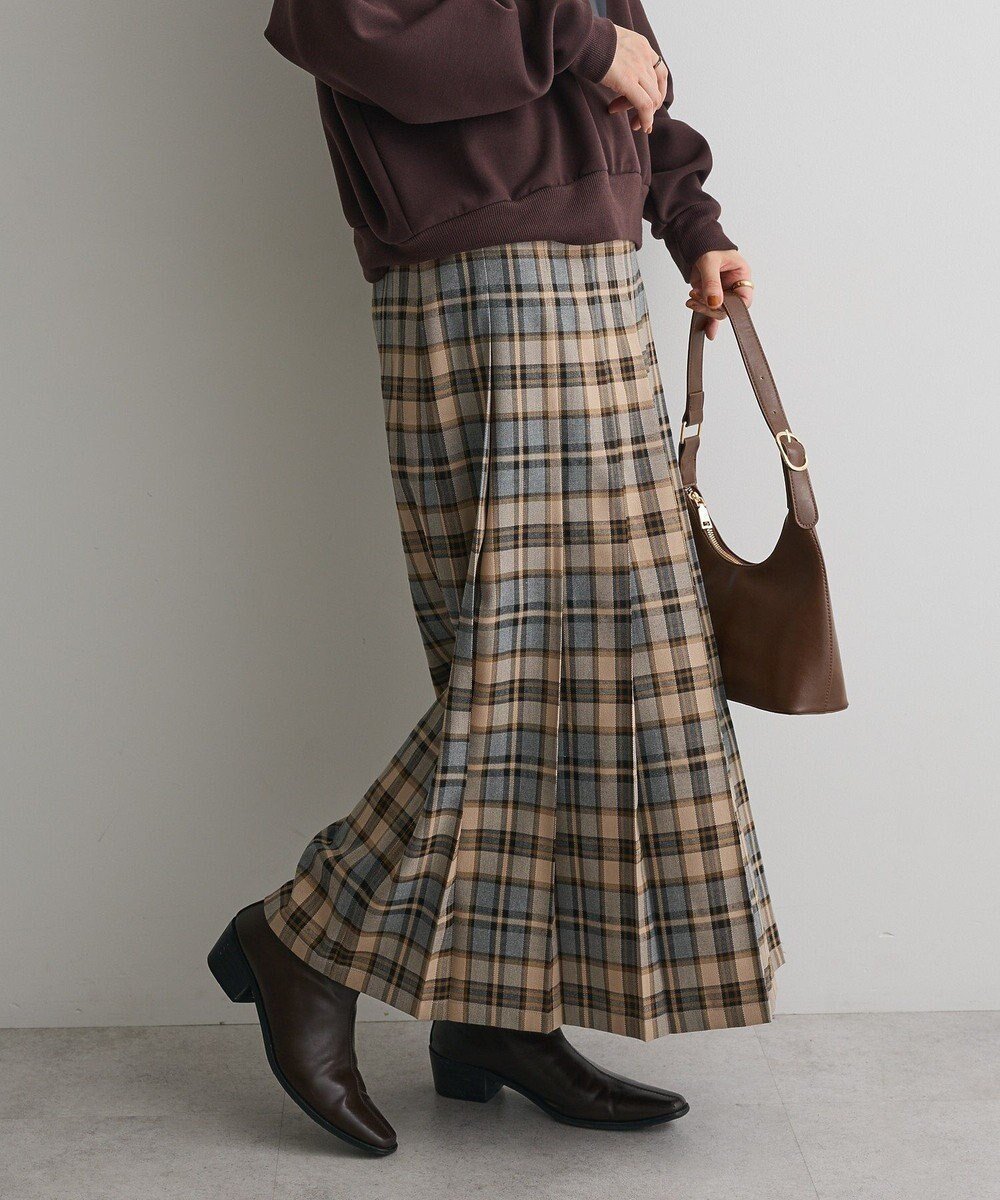 【クラフトスタンダードブティック/CRAFT STANDARD BOUTIQUE】のフロントプリーツスカート インテリア・キッズ・メンズ・レディースファッション・服の通販 founy(ファニー) ファッション Fashion レディースファッション Fashion for Women スカート Skirts プリーツスカート / 上品フェミニンスタイル Pleated Skirts クラシック Classic, Timeless Style シンプル Simple, Minimal スウェット / スエット Sweatshirt, Sweatwear チェック Check, Plaid, Tartan フロント Front, Front Design プリーツ Pleats, Pleated ポケット Pocket, Pocket Detail 無地 Plain, Solid Color A/W・秋冬 Autumn/Winter おすすめ Recommended / Our Picks エレガント 上品 Elegant Check Gray|ID: prp329100004774467 ipo3291000000035565020