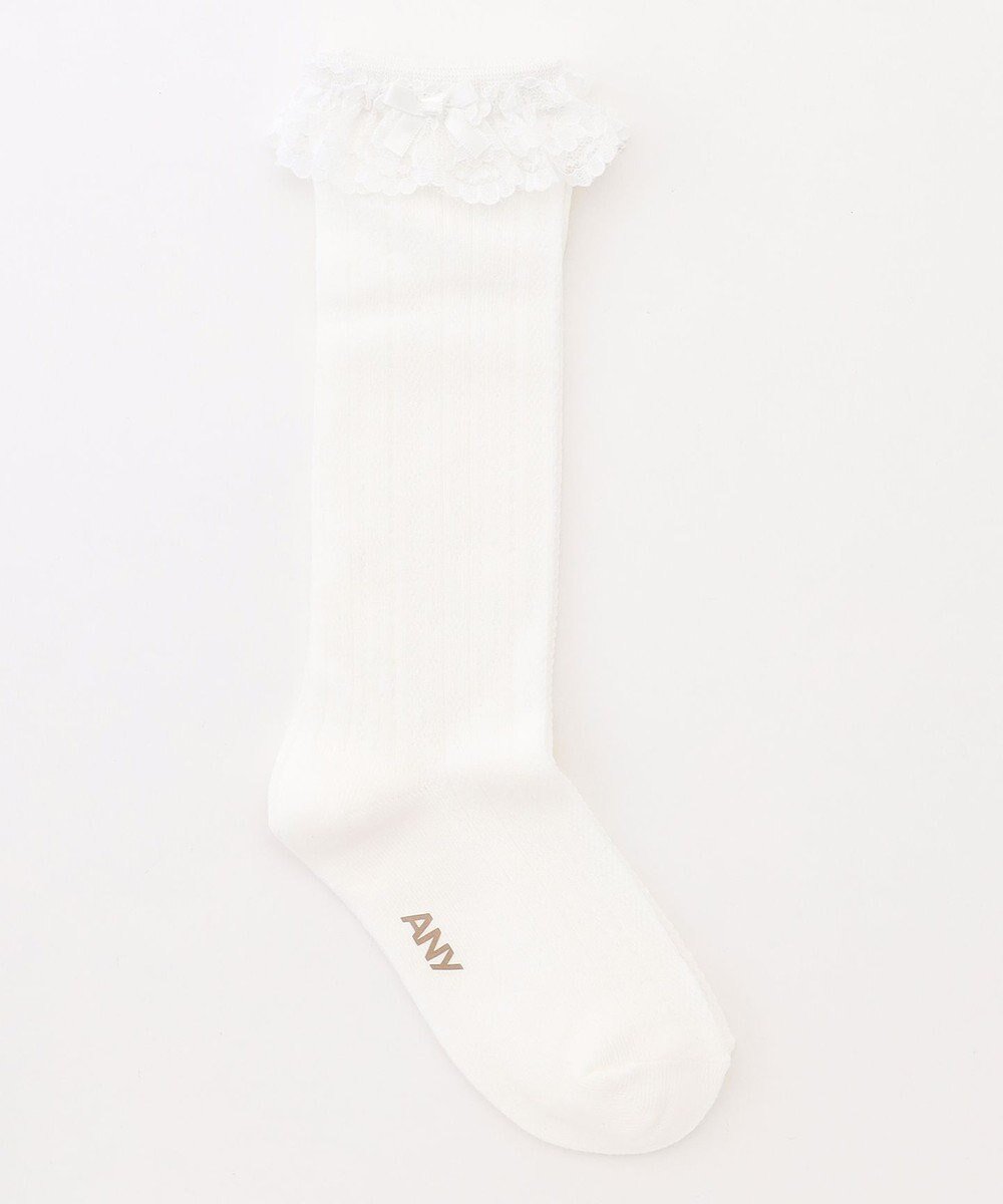 【エニィ/ANY / KIDS】のレースハイソックス インテリア・キッズ・メンズ・レディースファッション・服の通販 founy(ファニー) 　ファッション　Fashion　キッズファッション　Fashion for Kids　オケージョン　Occasion Wear　ガーリー　Girly, Feminine Style　スマホ　Smartphone, Mobile Device　ソックス　Socks, Hosiery　人気　Popular, Best Seller　フォーマル　Formal, Dressy　リボン　Ribbon, Bow　レース　Lace, Lace Fabric　エレガント 上品　Elegant　セレモニー　Ceremony　入学式　Entrance Ceremony　卒業式　Graduation Ceremony　オフホワイト|ID: prp329100004774493 ipo3291000000034605630