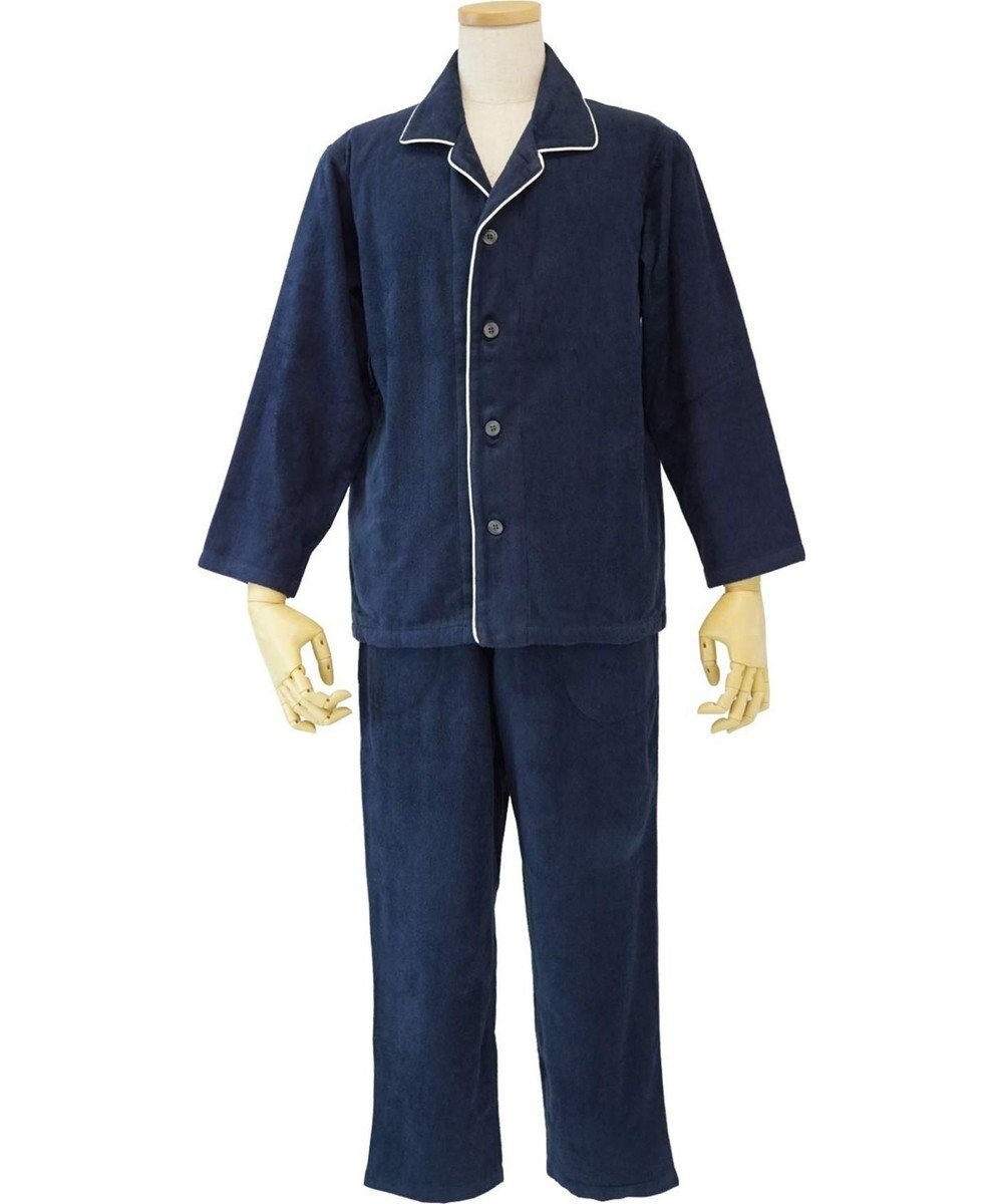 【ウチノ/UCHINO / MEN】のエアリータッチメンズパジャマ インテリア・キッズ・メンズ・レディースファッション・服の通販 founy(ファニー) 　ファッション　Fashion　メンズファッション　Fashion for Men　パジャマ　Pajamas, Sleepwear　吸水　Absorbent, Quick-Dry　ダークブルー|ID: prp329100004774507 ipo3291000000034605722