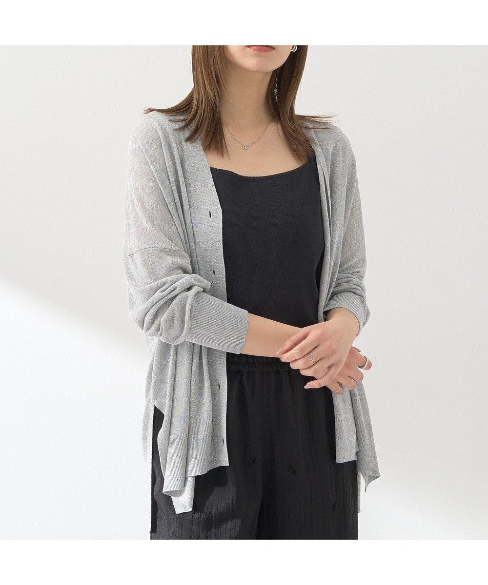 【アースミュージックアンドエコロジー/earth music&ecology】のシアールーズカーディガン インテリア・キッズ・メンズ・レディースファッション・服の通販 founy(ファニー) 　ファッション　Fashion　レディースファッション　Fashion for Women　トップス・カットソー　Cut & Sew Tops　カーディガン・羽織り　Layered Style Cardigans　おすすめ　Recommended / Our Picks　インナー　Innerwear　カーディガン　Cardigan, Knitwear　シアー　Sheer, See-Through　スリット　Slit, Slit Detail　トレンド　Trend, Trending Now　ポケット　Pocket, Pocket Detail　夏　Summer　春　Spring　S/S・春夏　SS, Spring/Summer, Warm Season　Gray Mixture|ID: prp329100004774510 ipo3291000000034605773