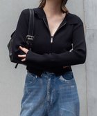 【ウィゴー/WEGO】のWジップコンパクトニットカーデ ブラック|ID: prp329100004774514 ipo3291000000034605827