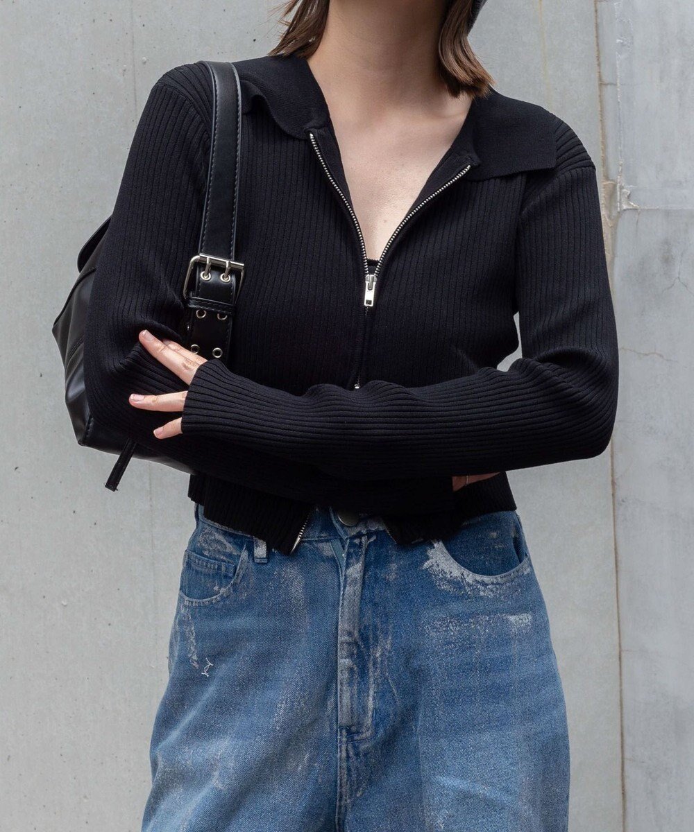 【ウィゴー/WEGO】のWジップコンパクトニットカーデ インテリア・キッズ・メンズ・レディースファッション・服の通販 founy(ファニー) ファッション Fashion レディースファッション Fashion for Women トップス・カットソー Cut & Sew Tops ニット Knit Tops & Sweaters カーディガン・羽織り Layered Style Cardigans おすすめ Recommended / Our Picks カーディガン Cardigan, Knitwear スマホ Smartphone, Mobile Device デニム Denim, Jeans Material トレンド Trend, Trending Now プリーツ Pleats, Pleated 春 Spring 秋 Autumn A/W・秋冬 Autumn/Winter 羽織 Haori, Light Jacket ブラック|ID: prp329100004774514 ipo3291000000034605827