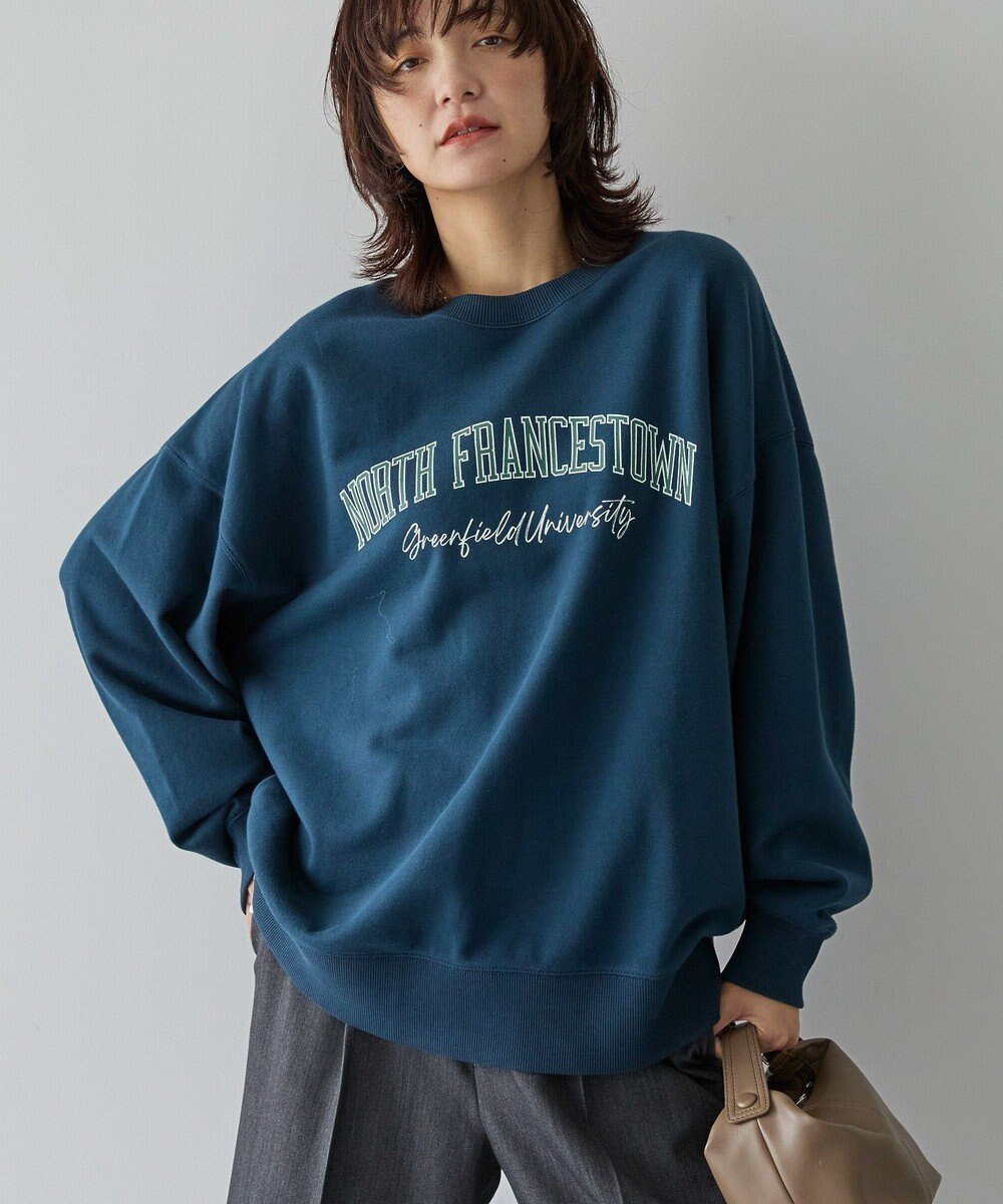 【アメリカンホリック/AMERICAN HOLIC】の手書き風カレッジロゴ裏毛プルオーバー インテリア・キッズ・メンズ・レディースファッション・服の通販 founy(ファニー) ファッション Fashion レディースファッション Fashion for Women トップス・カットソー Cut & Sew Tops レディースパーカー・カジュアルフーディー Casual Hoodies & Sweatshirts カジュアルプルオーバー・ニットトップス Pullovers & Knit Tops / Casual Pullovers スウェット・クルーネックトップス Sweatshirts & Crewnecks / Relaxed Fit Sweat Tops アメリカン American Style スウェット / スエット Sweatshirt, Sweatwear スタイリッシュ Stylish, Fashionable ボトム Bottoms, Lower Wear ポケット Pocket, Pocket Detail A/W・秋冬 Autumn/Winter Navy|ID: prp329100004774524 ipo3291000000034605919