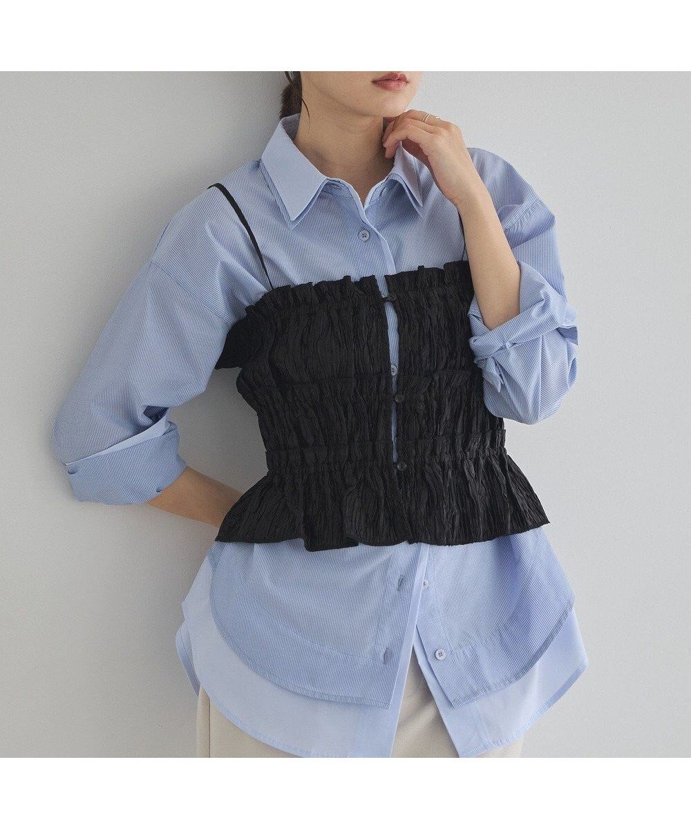 【アースミュージックアンドエコロジー/earth music&ecology】のシャーリングビスチェ インテリア・キッズ・メンズ・レディースファッション・服の通販 founy(ファニー) ファッション Fashion レディースファッション Fashion for Women アウター Coat / Outerwear Collection トップス・カットソー Cut & Sew Tops ベスト&ジレ / 重ね着スタイル Vests & Gilets ビスチェ Bustiers & Corset Tops / Layered Bustier Style コンパクト Compact, Small Size シャーリング Shirring, Ruched フィット Fit, Slim Fit フォルム Silhouette, Form フロント Front, Front Design ベスト Vest, Waistcoat ポケット Pocket, Pocket Detail ラップ Wrap, Wrap Design エレガント 上品 Elegant A/W・秋冬 Autumn/Winter Black|ID: prp329100004774525 ipo3291000000034605922