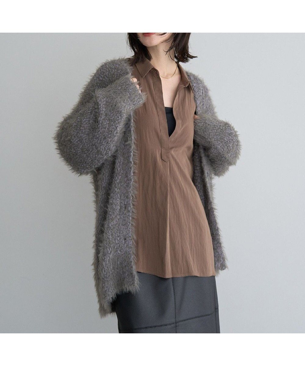 【イェッカ ヴェッカ/YECCA VECCA】の【尾崎紗代子×YECCA VECCA】ブークレフェザーニットカーディガン インテリア・キッズ・メンズ・レディースファッション・服の通販 founy(ファニー) ファッション Fashion レディースファッション Fashion for Women トップス・カットソー Cut & Sew Tops ニット Knit Tops & Sweaters カーディガン・羽織り Layered Style Cardigans カーディガン Cardigan, Knitwear シンプル Simple, Minimal フェザー Feather, Feather Detail フォルム Silhouette, Form ベーシック Basic, Essential ポケット Pocket, Pocket Detail A/W・秋冬 Autumn/Winter おすすめ Recommended / Our Picks Charcoal Gray|ID: prp329100004774528 ipo3291000000034605931