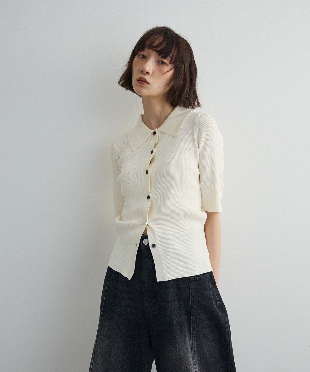 【グリーンパークス/Green Parks】のポロ襟5分袖リブニット 人気、トレンドファッション・服の通販 founy(ファニー) ファッション Fashion レディースファッション Fashion for Women トップス・カットソー Cut & Sew Tops ニット Knit Tops & Sweaters おすすめ Recommended / Our Picks セーター Sweater, Knitwear フィット Fit, Slim Fit フロント Front, Front Design ポケット Pocket, Pocket Detail リブニット Rib Knit, Ribbed Knit A/W・秋冬 Autumn/Winter other-1|ID: prp329100004774530 ipo3291000000034605937