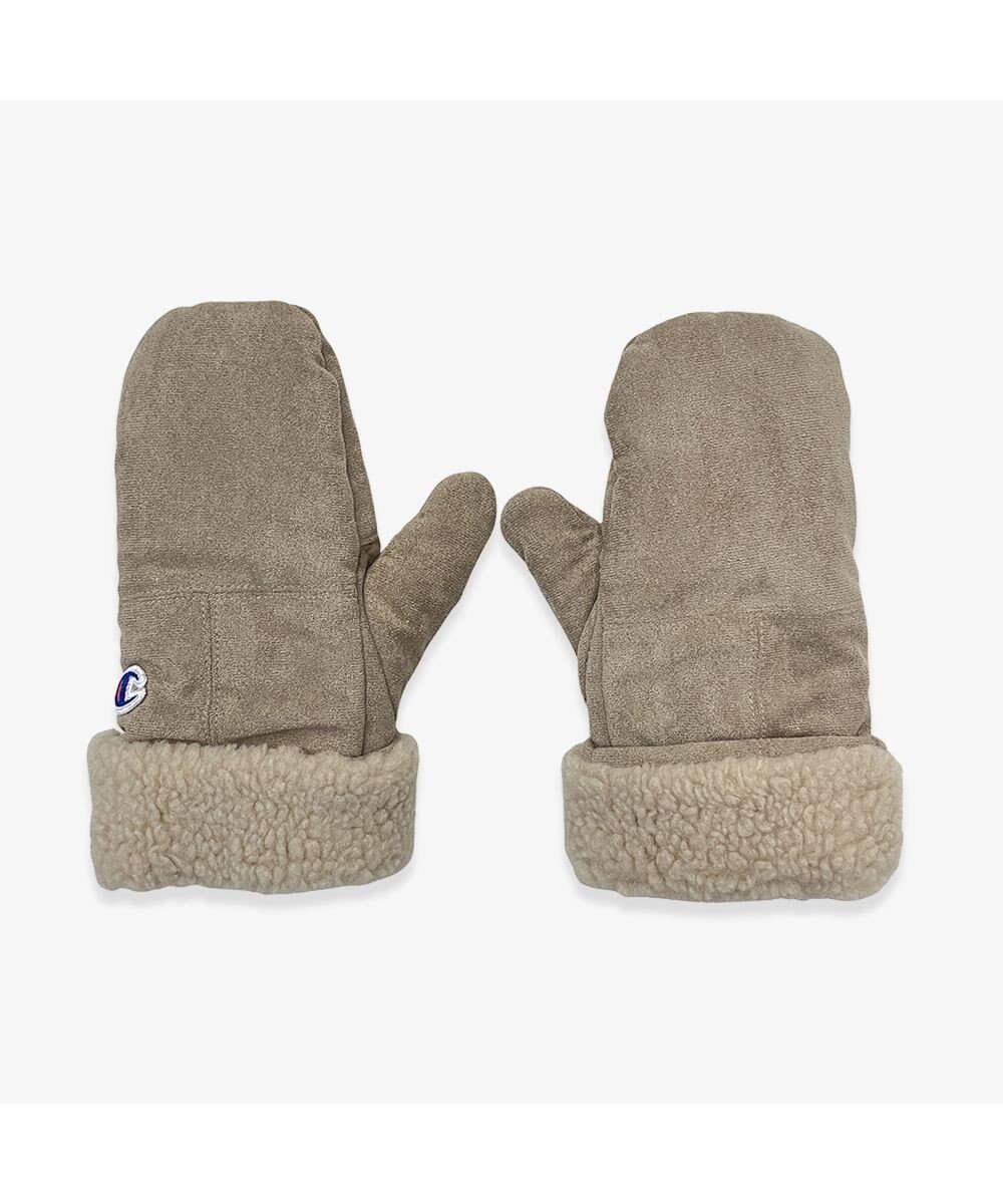 【林八百吉商店/HAYASHIYAOKICHI】のChampion スエードボアミトングローブ インテリア・キッズ・メンズ・レディースファッション・服の通販 founy(ファニー) 　ファッション　Fashion　レディースファッション　Fashion for Women　手袋　Gloves & Mittens　おすすめ　Recommended / Our Picks　シンプル　Simple, Minimal　スマホ　Smartphone, Mobile Device　ピーチ　Peach, Soft Touch　A/W・秋冬　Autumn/Winter　防寒　Cold Protection, Winter-Ready　ベージュ|ID: prp329100004774556 ipo3291000000035601820