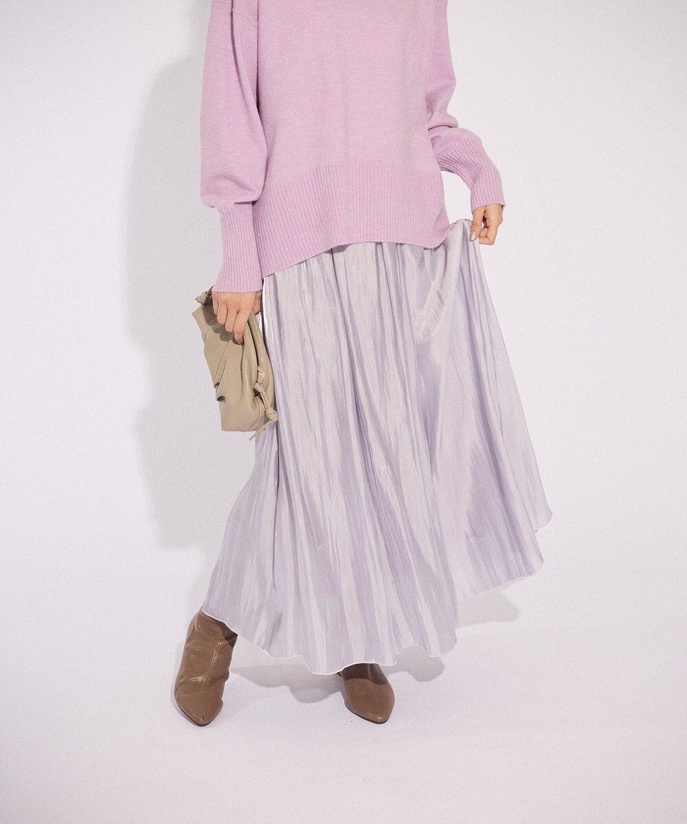 【グリーンパークス/Green Parks】のシャイニーサテンセルフプリーツギャザーフレアスカート インテリア・キッズ・メンズ・レディースファッション・服の通販 founy(ファニー) 　ファッション　Fashion　レディースファッション　Fashion for Women　スカート　Skirts　Aライン・フレアスカート　A-Line & Flared Skirts　おすすめ　Recommended / Our Picks　フレア　Flare, Flared　プリーツ　Pleats, Pleated　ポケット　Pocket, Pocket Detail　A/W・秋冬　Autumn/Winter　Gray|ID: prp329100004774564 ipo3291000000034606254