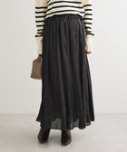 【グリーンパークス/Green Parks】のシャイニーサテンセルフプリーツギャザーフレアスカート Black|ID: prp329100004774564 ipo3291000000035630436