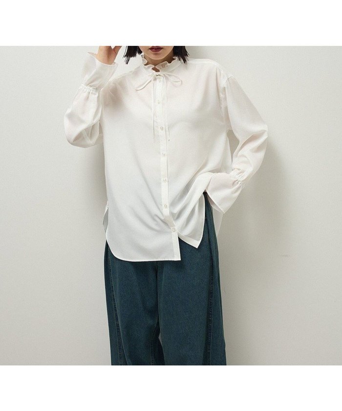 【グリーンパークス/Green Parks】のフリルカラーインナーシャツ インテリア・キッズ・メンズ・レディースファッション・服の通販 founy(ファニー) https://founy.com/ ファッション Fashion レディースファッション Fashion for Women トップス・カットソー Cut & Sew Tops シャツ・ブラウス・オフィスカジュアル Elegant Blouses & Button-Ups おすすめ Recommended / Our Picks シンプル Simple, Minimal スリーブ Sleeve, Long Sleeve / Short Sleeve フェミニン Feminine, Girly フリル Frill, Ruffle ポケット Pocket, Pocket Detail エレガント 上品 Elegant A/W・秋冬 Autumn/Winter |ID: prp329100004774571 ipo3291000000034846572