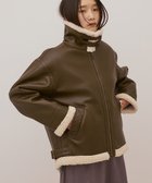 【アメリカンホリック/AMERICAN HOLIC】のボアフェイクレザーブルゾン Dark Brown|ID: prp329100004774585 ipo3291000000035513084