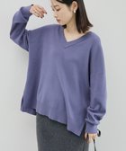 【アメリカンホリック/AMERICAN HOLIC】のバイパチVネックニットプルオーバー 人気、トレンドファッション・服の通販 founy(ファニー) ファッション Fashion レディースファッション Fashion for Women トップス・カットソー Cut & Sew Tops ニット Knit Tops & Sweaters カジュアルプルオーバー・ニットトップス Pullovers & Knit Tops / Casual Pullovers Vネックトップス V-Neck Tops / V-Cut Neckline Shirts アメリカン American Style スタイリッシュ Stylish, Fashionable セーター Sweater, Knitwear ボックス Boxy, Box Shape ポケット Pocket, Pocket Detail A/W・秋冬 Autumn/Winter thumbnail Purple|ID: prp329100004774593 ipo3291000000034606372