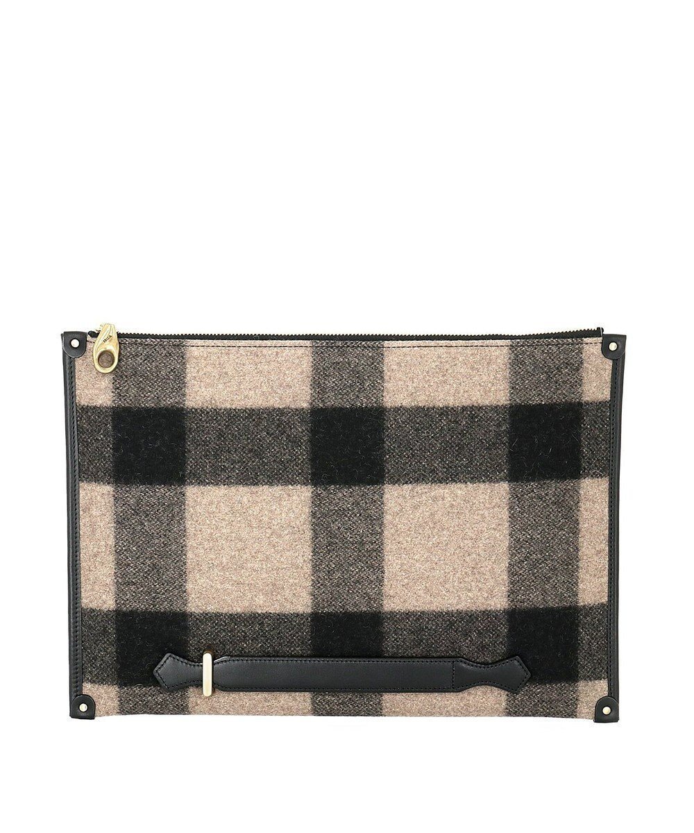 【イビサ/IBIZA】のプエブロ ウール/牛革 クラッチバッグ インテリア・キッズ・メンズ・レディースファッション・服の通販 founy(ファニー) 　ファッション　Fashion　レディースファッション　Fashion for Women　バッグ　Bags　クラッチ　Clutch, Clutch Bag　スタンダード　Standard, Basic　財布　Wallet, Purse　チェック　Check, Plaid, Tartan　トレンド　Trend, Trending Now　フォルム　Silhouette, Form　ポケット　Pocket, Pocket Detail　ベージュ|ID: prp329100004774598 ipo3291000000034606388