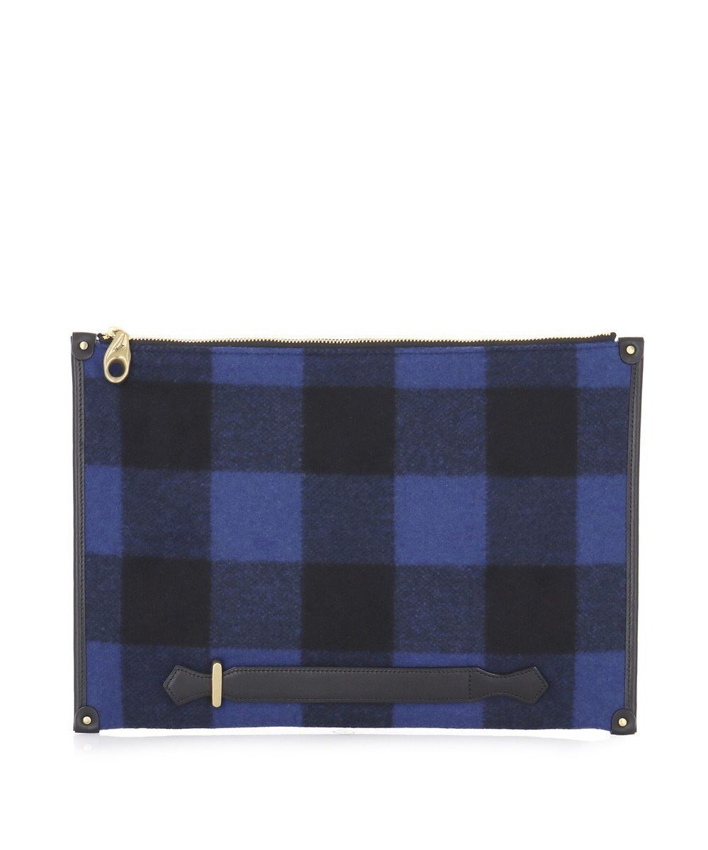 【イビサ/IBIZA】のプエブロ ウール/牛革 クラッチバッグ インテリア・キッズ・メンズ・レディースファッション・服の通販 founy(ファニー) 　ファッション　Fashion　レディースファッション　Fashion for Women　バッグ　Bags　クラッチ　Clutch, Clutch Bag　スタンダード　Standard, Basic　財布　Wallet, Purse　チェック　Check, Plaid, Tartan　トレンド　Trend, Trending Now　フォルム　Silhouette, Form　ポケット　Pocket, Pocket Detail　青|ID: prp329100004774598 ipo3291000000034606389