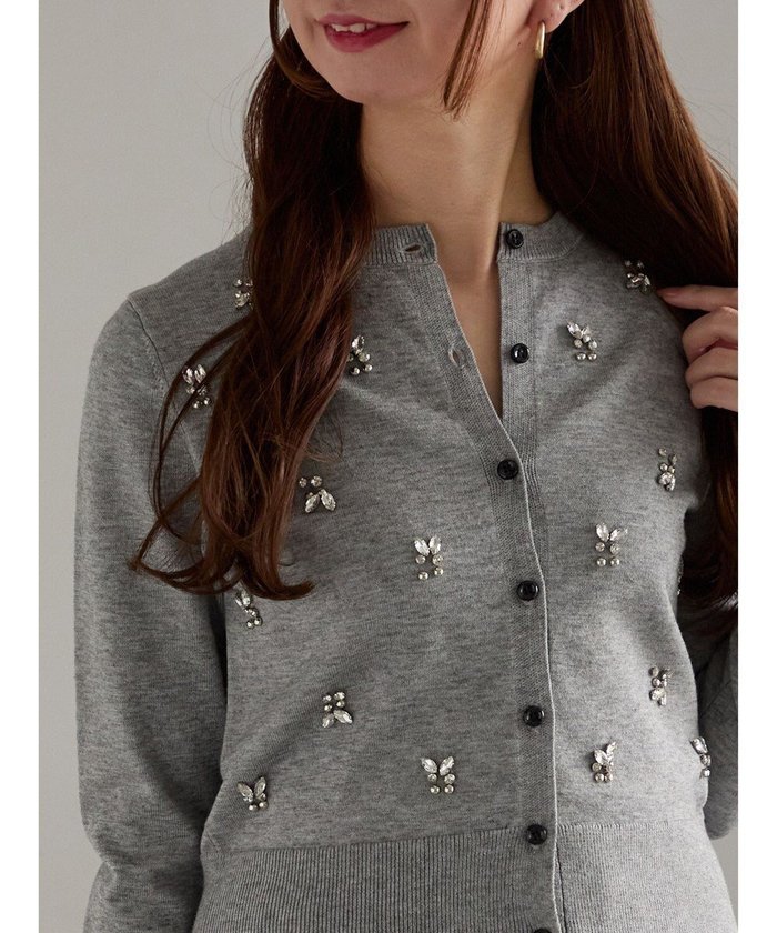 【テチチ/Te chichi】のビジューニットコンパクトカーディガン インテリア・キッズ・メンズ・レディースファッション・服の通販 founy(ファニー) https://founy.com/ ファッション Fashion レディースファッション Fashion for Women トップス・カットソー Cut & Sew Tops ニット Knit Tops & Sweaters カーディガン・羽織り Layered Style Cardigans カーディガン Cardigan, Knitwear コンパクト Compact, Small Size セーター Sweater, Knitwear ビジュー Bijou, Jewel-like Accent フロント Front, Front Design エレガント 上品 Elegant 夏 Summer S/S・春夏 SS, Spring/Summer, Warm Season A/W・秋冬 Autumn/Winter |ID: prp329100004774604 ipo3291000000034606412