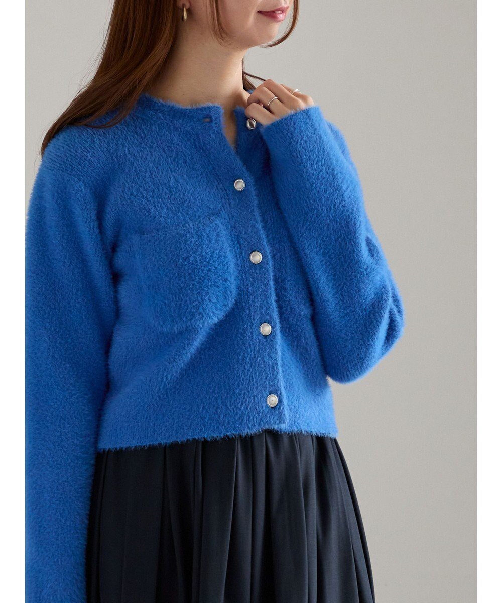 【テチチ/Te chichi】のショートシャギーポケットカーディガン インテリア・キッズ・メンズ・レディースファッション・服の通販 founy(ファニー) ファッション Fashion レディースファッション Fashion for Women トップス・カットソー Cut & Sew Tops ニット Knit Tops & Sweaters カーディガン・羽織り Layered Style Cardigans おすすめ Recommended / Our Picks カーディガン Cardigan, Knitwear ショート Short, Short Length セーター Sweater, Knitwear デニム Denim, Jeans Material トレンド Trend, Trending Now フロント Front, Front Design ポケット Pocket, Pocket Detail 夏 Summer S/S・春夏 SS, Spring/Summer, Warm Season A/W・秋冬 Autumn/Winter ブルー|ID: prp329100004774610 ipo3291000000034606438