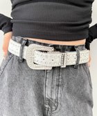 【ウィゴー/WEGO】のLビジューラメシャギーベルト ホワイト|ID: prp329100004774641 ipo3291000000034606506