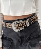 【ウィゴー/WEGO】のLビジューラメシャギーベルト 柄1|ID: prp329100004774641 ipo3291000000034606507