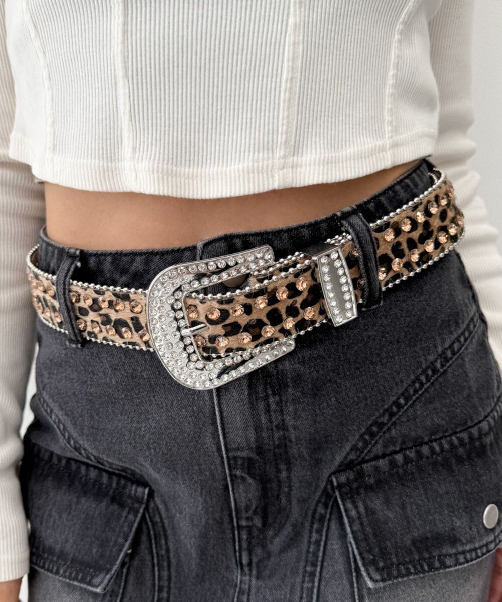 【ウィゴー/WEGO】のLビジューラメシャギーベルト インテリア・キッズ・メンズ・レディースファッション・服の通販 founy(ファニー) ファッション Fashion レディースファッション Fashion for Women ベルト&ウエストマーク Belts & Waist Accessories ストーン Stone, Gem-Like スマホ Smartphone, Mobile Device ビジュー Bijou, Jewel-like Accent レオパード Leopard, Animal Print 柄1|ID: prp329100004774641 ipo3291000000034606507