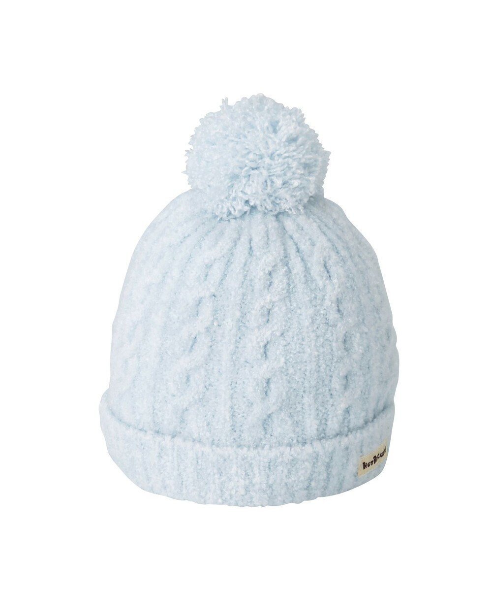 【ミキハウスホットビスケッツ/MIKI HOUSE HOT BISCUITS / KIDS】のぼん天付きケーブル編みモールニット帽子 インテリア・キッズ・メンズ・レディースファッション・服の通販 founy(ファニー) ファッション Fashion キッズファッション Fashion for Kids おすすめ Recommended / Our Picks キャップ Cap, Baseball Cap ギフト プレゼント Gift / Present 帽子 Hat, Headwear ブルー|ID: prp329100004775457 ipo3291000000034615793