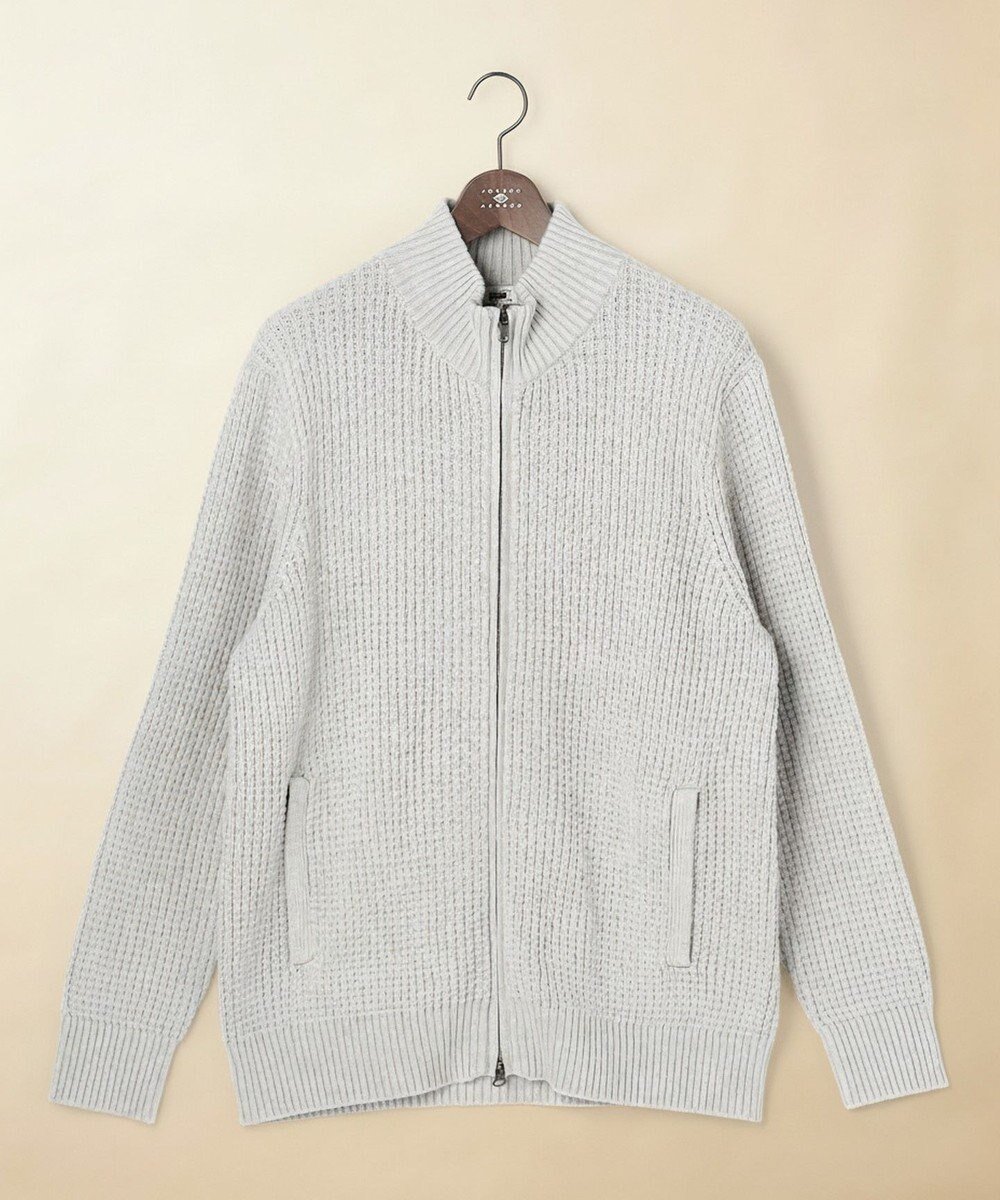 【ジョセフ アブード/JOSEPH ABBOUD / MEN】の【3シーズン活躍する綿ブレンド】コットンアクリルバルキー ジップニット ブルゾン インテリア・キッズ・メンズ・レディースファッション・服の通販 founy(ファニー) 　ファッション　Fashion　メンズファッション　Fashion for Men　トップス・カットソー　Cut & Sew Tops　ニット・セーター / 定番トップス　Knit Tops & Sweaters　カーディガン / 羽織り　Cardigans　インナー　Innerwear　春　Spring　秋　Autumn　カーディガン　Cardigan, Knitwear　軽量　Lightweight, Ultra Light　シンプル　Simple, Minimal　フィット　Fit, Slim Fit　ブルゾン　Blouson, Bomber Jacket　冬　Winter / This Winter　A/W・秋冬　Autumn/Winter　S/S・春夏　SS, Spring/Summer, Warm Season　おすすめ　Recommended / Our Picks　夏　Summer　エレガント 上品　Elegant　ライトグレー系|ID: prp329100004775476 ipo3291000000034615881