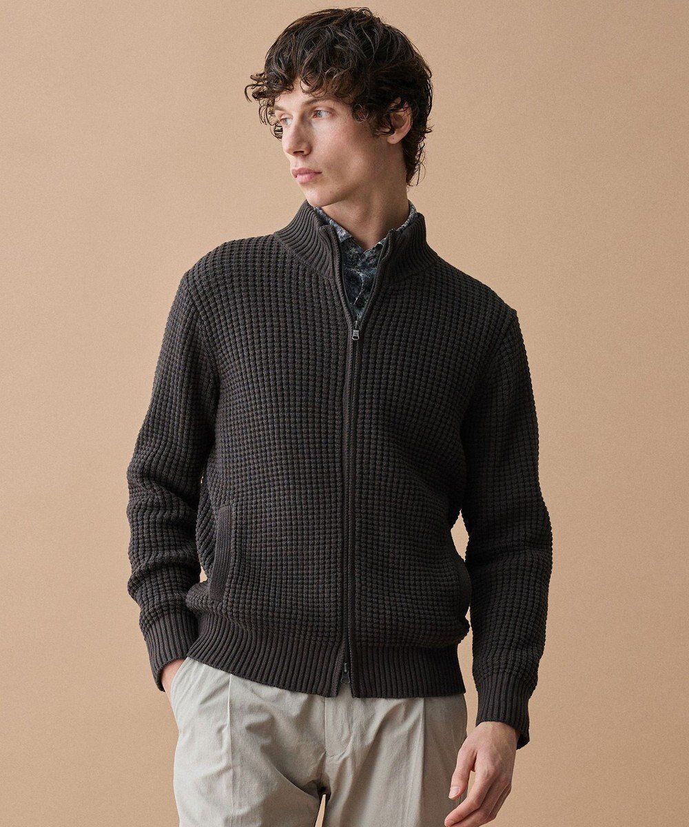 【ジョセフ アブード/JOSEPH ABBOUD / MEN】の【3シーズン活躍する綿ブレンド】コットンアクリルバルキー ジップニット ブルゾン 人気、トレンドファッション・服の通販 founy(ファニー) ファッション Fashion メンズファッション Fashion for Men トップス・カットソー Cut & Sew Tops ニット・セーター / 定番トップス Knit Tops & Sweaters カーディガン / 羽織り Cardigans インナー Innerwear 春 Spring 秋 Autumn カーディガン Cardigan, Knitwear 軽量 Lightweight, Ultra Light シンプル Simple, Minimal フィット Fit, Slim Fit ブルゾン Blouson, Bomber Jacket 冬 Winter / This Winter A/W・秋冬 Autumn/Winter S/S・春夏 SS, Spring/Summer, Warm Season おすすめ Recommended / Our Picks 夏 Summer エレガント 上品 Elegant other-1|ID: prp329100004775476 ipo3291000000035126684