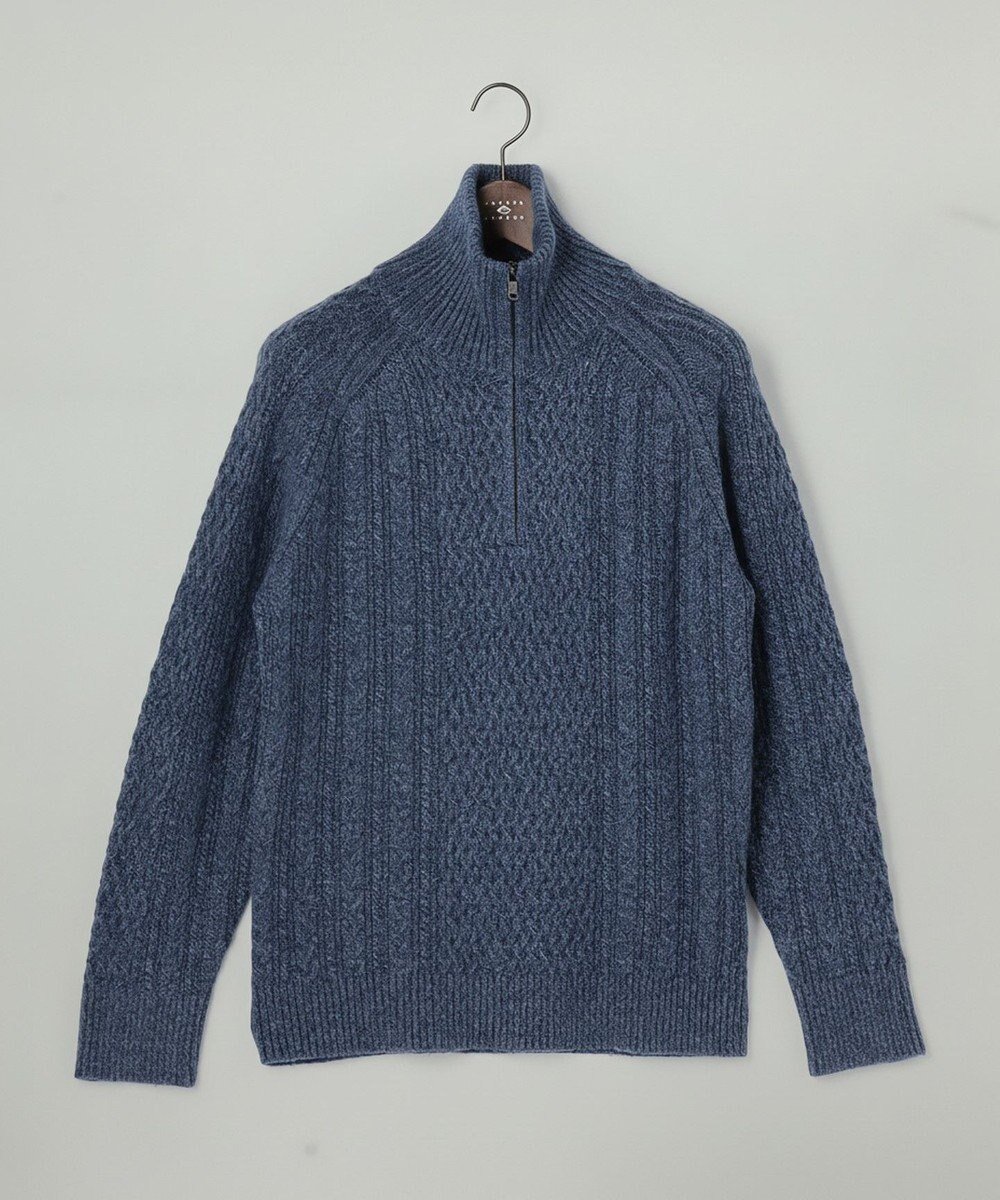 【ジョセフ アブード/JOSEPH ABBOUD / MEN】の【柔らか】ラムコットンハイネックジップ セーター インテリア・キッズ・メンズ・レディースファッション・服の通販 founy(ファニー) 　ファッション　Fashion　メンズファッション　Fashion for Men　トップス・カットソー　Cut & Sew Tops　ニット・セーター / 定番トップス　Knit Tops & Sweaters　インナー　Innerwear　春　Spring　シンプル　Simple, Minimal　ジップ　Zip, Zipper　ジャケット　Jacket, Outerwear　セーター　Sweater, Knitwear　トレンド　Trend, Trending Now　ハイネック　High Neck, Mock Neck　バランス　Balance, Style Balance　リラックス　Relax, Relaxed Fit　S/S・春夏　SS, Spring/Summer, Warm Season　おすすめ　Recommended / Our Picks　夏　Summer　エレガント 上品　Elegant　ギフト プレゼント　Gift / Present　ブルー系|ID: prp329100004775477 ipo3291000000034615887
