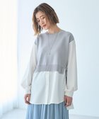 【イェッカ ヴェッカ/YECCA VECCA】のニットレイヤードリボンシャツ Light Gray|ID: prp329100004775514 ipo3291000000034616085