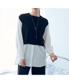 【イェッカ ヴェッカ/YECCA VECCA】のニットレイヤードリボンシャツ Black|ID: prp329100004775514 ipo3291000000034616086