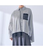 【イェッカ ヴェッカ/YECCA VECCA】のシアーMIXアシメシャツ 人気、トレンドファッション・服の通販 founy(ファニー) ファッション Fashion レディースファッション Fashion for Women トップス・カットソー Cut & Sew Tops シャツ・ブラウス・オフィスカジュアル Elegant Blouses & Button-Ups アシンメトリー Asymmetrical Style シアー Sheer, See-Through ヘムライン Hemline, Bottom Cut ポケット Pocket, Pocket Detail 夏 Summer 春 Spring S/S・春夏 SS, Spring/Summer, Warm Season thumbnail Stripe Black|ID: prp329100004775516 ipo3291000000034616094