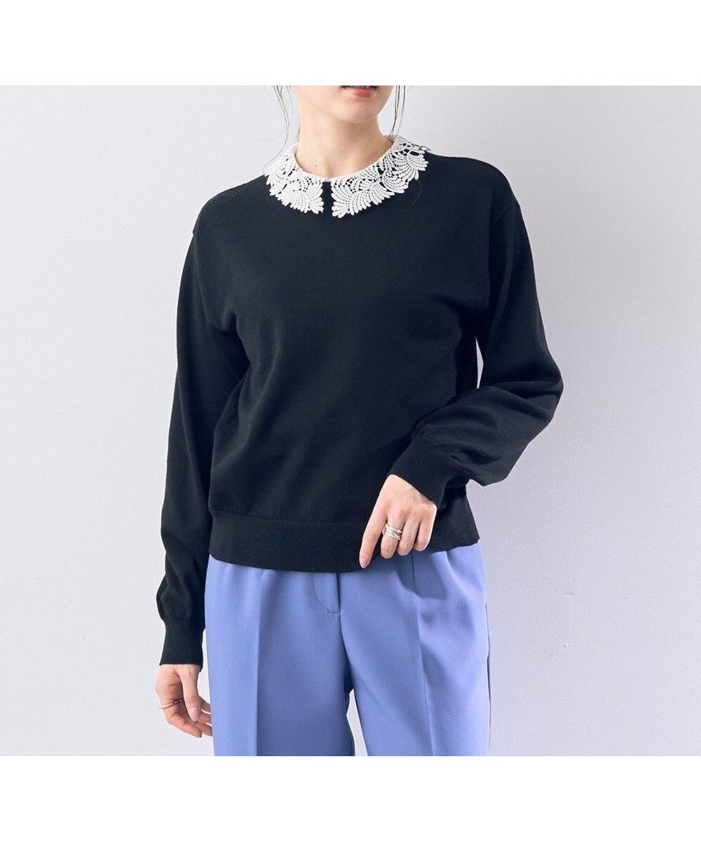 【イェッカ ヴェッカ/YECCA VECCA】の2wayレース襟ニット インテリア・キッズ・メンズ・レディースファッション・服の通販 founy(ファニー) ファッション Fashion レディースファッション Fashion for Women トップス・カットソー Cut & Sew Tops ニット Knit Tops & Sweaters なめらか Smooth, Silky Texture シンプル Simple, Minimal スタンダード Standard, Basic セーター Sweater, Knitwear フォルム Silhouette, Form ポケット Pocket, Pocket Detail レース Lace, Lace Fabric エレガント 上品 Elegant 夏 Summer 春 Spring S/S・春夏 SS, Spring/Summer, Warm Season Black|ID: prp329100004775524 ipo3291000000034616125