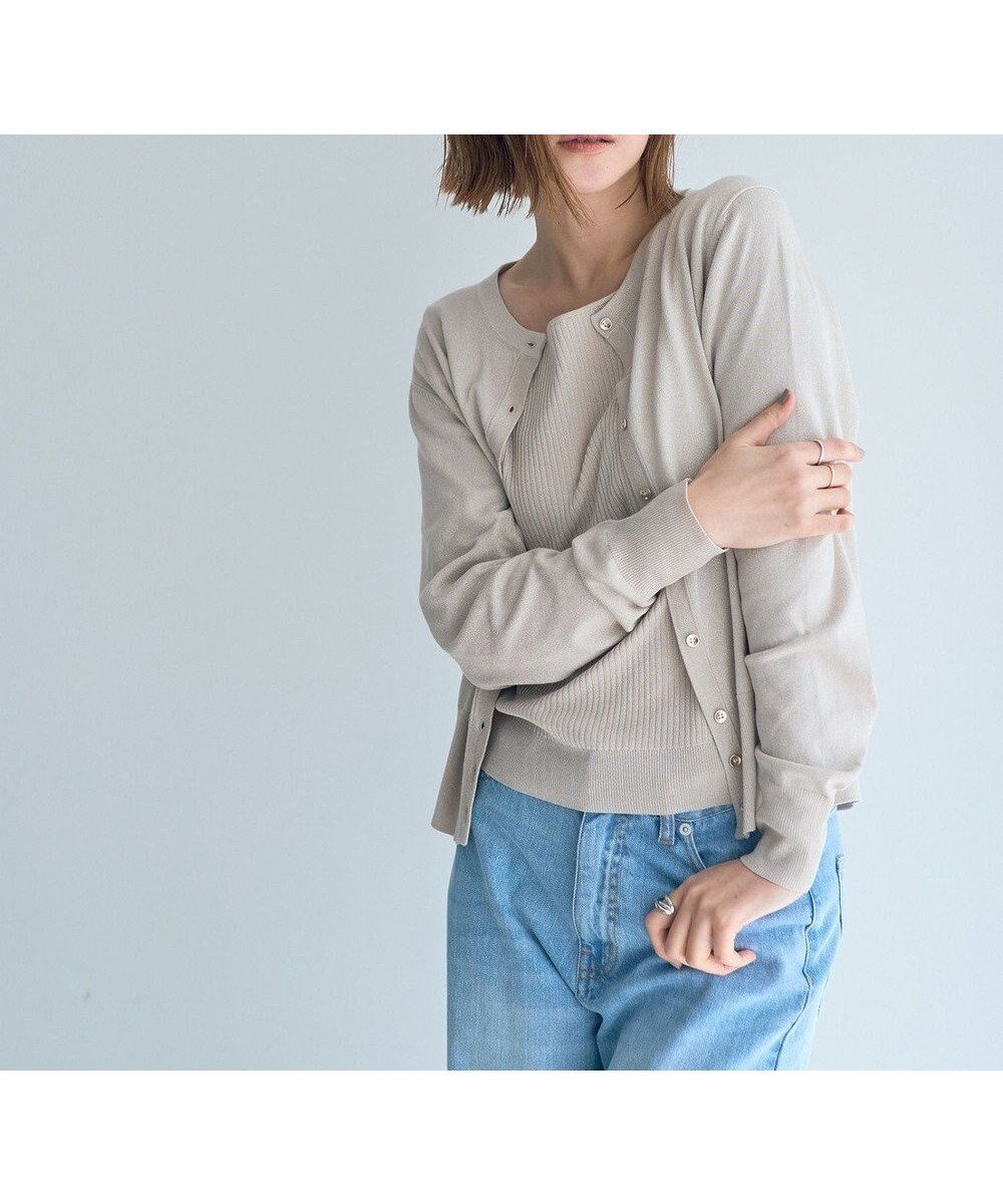 【イェッカ ヴェッカ/YECCA VECCA】のラメ混クルーネックカーディガン インテリア・キッズ・メンズ・レディースファッション・服の通販 founy(ファニー) ファッション Fashion レディースファッション Fashion for Women トップス・カットソー Cut & Sew Tops カーディガン・羽織り Layered Style Cardigans おすすめ Recommended / Our Picks アンサンブル Ensemble Set カーディガン Cardigan, Knitwear ベーシック Basic, Essential ポケット Pocket, Pocket Detail メタル Metal, Metal Parts エレガント 上品 Elegant 夏 Summer 春 Spring S/S・春夏 SS, Spring/Summer, Warm Season 羽織 Haori, Light Jacket Light Beige|ID: prp329100004775528 ipo3291000000034616140