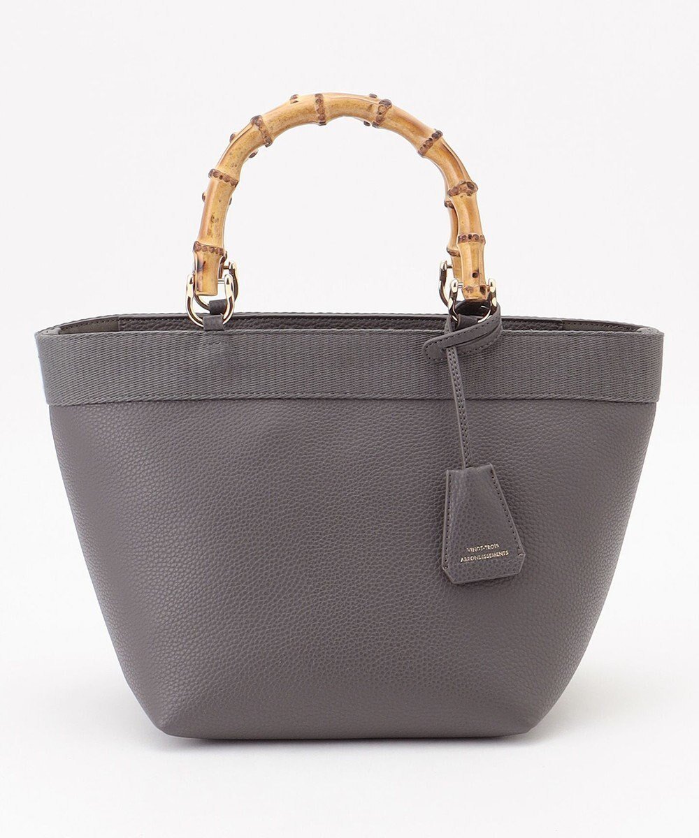 【23区/NIJYUSANKU】のバンブーハンドル トートバッグ インテリア・キッズ・メンズ・レディースファッション・服の通販 founy(ファニー) 　ファッション　Fashion　レディースファッション　Fashion for Women　バッグ　Bags　2024年　2024　2024春夏・S/S　Spring/Summer 2024 SS24　シンプル　Simple, Minimal　夏　Summer　S/S・春夏　SS, Spring/Summer, Warm Season　グレー系|ID: prp329100004775555 ipo3291000000034616515