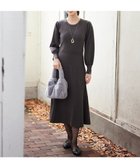 【ティアクラッセ/Tiaclasse】のリブニットパフスリーブワンピース チャコールグレー|ID: prp329100004775556 ipo3291000000034616530