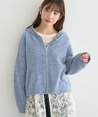 【アースミュージックアンドエコロジー/earth music&ecology】のベロアフーディージップニットカーディガン Blue|ID: prp329100004775584 ipo3291000000034616890