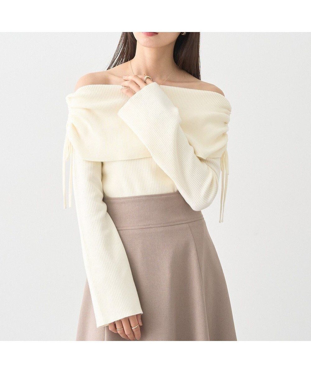 【アースミュージックアンドエコロジー/earth music&ecology】のリボンギャザーオフショルニットプルオーバー 人気、トレンドファッション・服の通販 founy(ファニー) ファッション Fashion レディースファッション Fashion for Women トップス・カットソー Cut & Sew Tops ニット Knit Tops & Sweaters カジュアルプルオーバー・ニットトップス Pullovers & Knit Tops / Casual Pullovers おすすめ Recommended / Our Picks ギャザー Gathered, Ruffled コンパクト Compact, Small Size セーター Sweater, Knitwear フェミニン Feminine, Girly ボトム Bottoms, Lower Wear ポケット Pocket, Pocket Detail 今季 This Season, Current Season A/W・秋冬 Autumn/Winter other-1|ID: prp329100004775589 ipo3291000000034616917