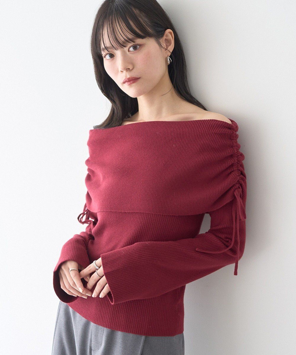 【アースミュージックアンドエコロジー/earth music&ecology】のリボンギャザーオフショルニットプルオーバー インテリア・キッズ・メンズ・レディースファッション・服の通販 founy(ファニー) ファッション Fashion レディースファッション Fashion for Women トップス・カットソー Cut & Sew Tops ニット Knit Tops & Sweaters カジュアルプルオーバー・ニットトップス Pullovers & Knit Tops / Casual Pullovers おすすめ Recommended / Our Picks ギャザー Gathered, Ruffled コンパクト Compact, Small Size セーター Sweater, Knitwear フェミニン Feminine, Girly ボトム Bottoms, Lower Wear ポケット Pocket, Pocket Detail 今季 This Season, Current Season A/W・秋冬 Autumn/Winter Bordeaux|ID: prp329100004775589 ipo3291000000034616919