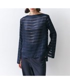 【ベイジ,/BEIGE,】のHAUYNITE / ボーダーシアー ボートネックブラウス 人気、トレンドファッション・服の通販 founy(ファニー) ファッション Fashion レディースファッション Fashion for Women トップス・カットソー Cut & Sew Tops シャツ・ブラウス・オフィスカジュアル Elegant Blouses & Button-Ups サテン Satin, Glossy Fabric シンプル Simple, Minimal スリット Slit, Slit Detail デニム Denim, Jeans Material プリント Print, Printed Pattern ボーダー Border, Stripe 夏 Summer 春 Spring S/S・春夏 SS, Spring/Summer, Warm Season A/W・秋冬 Autumn/Winter thumbnail Navy|ID: prp329100004775591 ipo3291000000035775630