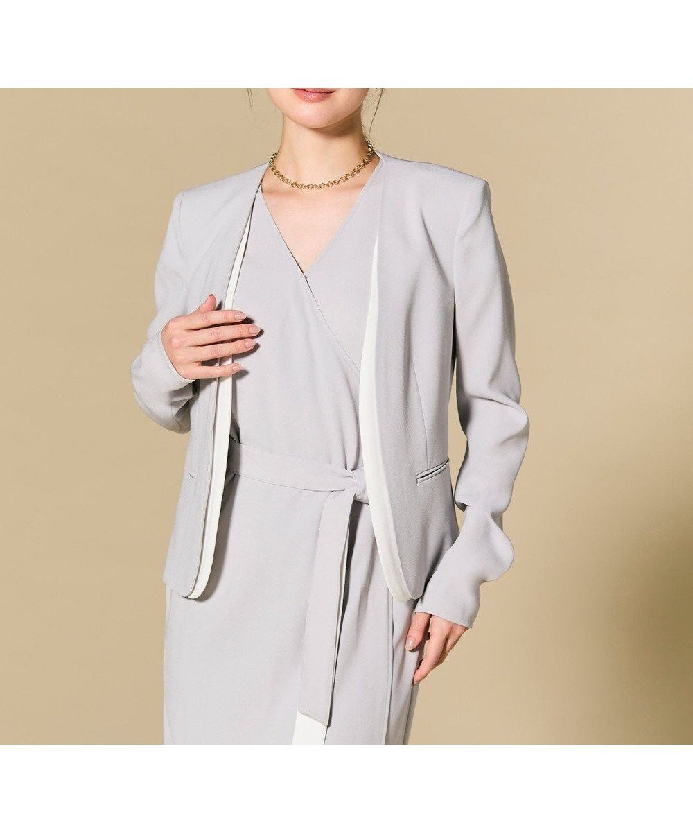 【ベイジ,/BEIGE,】の【セットアップ対応】CINDY / ダブルカラージャケット インテリア・キッズ・メンズ・レディースファッション・服の通販 founy(ファニー) ファッション Fashion レディースファッション Fashion for Women アウター Coat / Outerwear Collection レディースジャケット・軽アウター Jackets ノーカラージャケット / シンプル上品コーデ Collarless Jackets インナー Innerwear ウォッシャブル Machine Washable オケージョン Occasion Wear カーディガン Cardigan, Knitwear サテン Satin, Glossy Fabric ジャケット Jacket, Outerwear ストレッチ Stretch, Stretchy Fabric スーツ Suit, Formalwear セットアップ Set-Up, Coordinated Outfit ダブル Double, Double-Breasted 定番 Standard, Basic Item ボトム Bottoms, Lower Wear A/W・秋冬 Autumn/Winter S/S・春夏 SS, Spring/Summer, Warm Season おすすめ Recommended / Our Picks 夏 Summer エレガント 上品 Elegant セレモニー Ceremony ビジネス 仕事 通勤 Business / Work / Commuting L.Gray × White|ID: prp329100004775594 ipo3291000000034616950