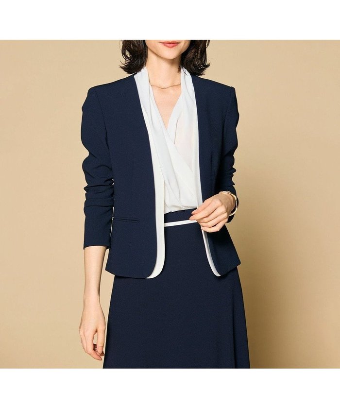 【ベイジ,/BEIGE,】の【セットアップ対応】CINDY / ダブルカラージャケット インテリア・キッズ・メンズ・レディースファッション・服の通販 founy(ファニー) https://founy.com/ ファッション Fashion レディースファッション Fashion for Women アウター Coat / Outerwear Collection レディースジャケット・軽アウター Jackets ノーカラージャケット / シンプル上品コーデ Collarless Jackets ウォッシャブル Machine Washable カーディガン Cardigan, Knitwear 今季 This Season, Current Season サテン Satin, Glossy Fabric ジャケット Jacket, Outerwear ストレッチ Stretch, Stretchy Fabric セットアップ Set-Up, Coordinated Outfit ダブル Double, Double-Breasted A/W・秋冬 Autumn/Winter S/S・春夏 SS, Spring/Summer, Warm Season おすすめ Recommended / Our Picks 夏 Summer セレモニー Ceremony ビジネス 仕事 通勤 Business / Work / Commuting |ID: prp329100004775594 ipo3291000000036377994