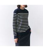 【ベイジ,/BEIGE,】のHELIODOR / レーヨンボーダーマリンボタンニット Navy × Ecru|ID: prp329100004775598 ipo3291000000034616998