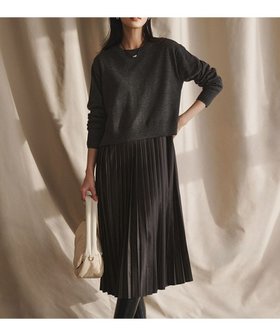 【23区/NIJYUSANKU】のニットセットアップ プリーツコンビ ワンピース 人気、トレンドファッション・服の通販 founy(ファニー) ファッション Fashion レディースファッション Fashion for Women ワンピース Dresses イタリア Italy カットソー Cut and Sewn Top コンビ Combo, Combination Style シルケット Silket, Silky Cotton ストレート Straight, Straight Cut スリット Slit, Slit Detail セットアップ Set-Up, Coordinated Outfit ドッキング Docking, Mixed Material 長袖 Long Sleeve, Full Sleeve プリーツ Pleats, Pleated ベーシック Basic, Essential A/W・秋冬 Autumn/Winter 冬 Winter / This Winter 2025年 2025 2025-2026秋冬・A/W Autumn/Winter 2025–26 AW25–26 |ID:prp329100004775603