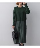【23区/NIJYUSANKU】のニットセットアップ プリーツコンビ ワンピース ダークグリーン系|ID:prp329100004775603