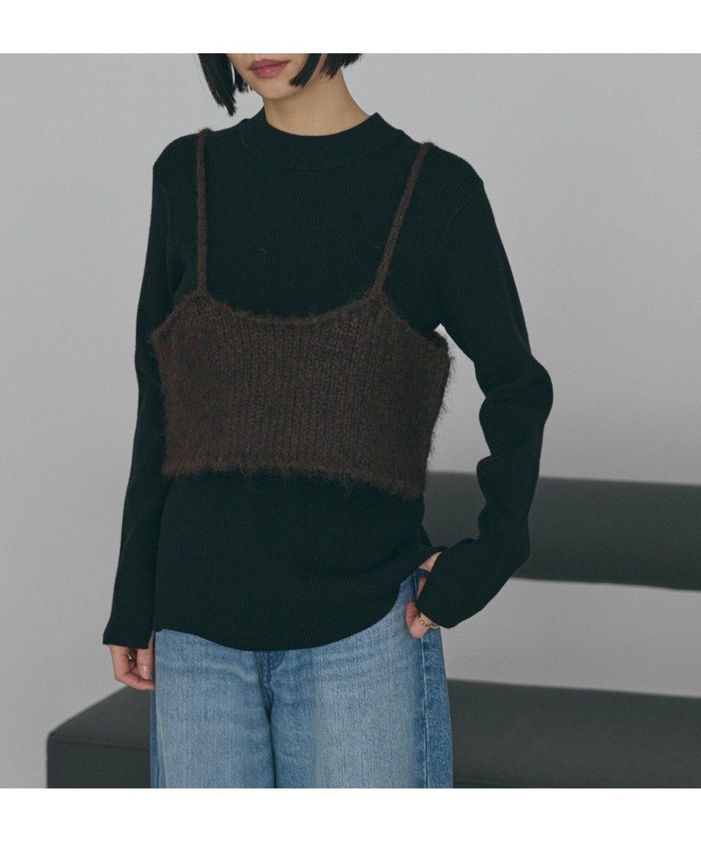 【アメリカンホリック/AMERICAN HOLIC】のニットビスチェ インテリア・キッズ・メンズ・レディースファッション・服の通販 founy(ファニー) 　ファッション　Fashion　レディースファッション　Fashion for Women　アウター　Coat / Outerwear Collection　トップス・カットソー　Cut & Sew Tops　ニット　Knit Tops & Sweaters　ベスト&ジレ / 重ね着スタイル　Vests & Gilets　ビスチェ　Bustiers & Corset Tops / Layered Bustier Style　アメリカン　American Style　カットソー　Cut and Sewn Top　シンプル　Simple, Minimal　スタイリッシュ　Stylish, Fashionable　トレンド　Trend, Trending Now　フェミニン　Feminine, Girly　ベスト　Vest, Waistcoat　ベーシック　Basic, Essential　ポケット　Pocket, Pocket Detail　ラップ　Wrap, Wrap Design　リボン　Ribbon, Bow　冬　Winter / This Winter　A/W・秋冬　Autumn/Winter　おすすめ　Recommended / Our Picks　Brown|ID: prp329100004775605 ipo3291000000035513098