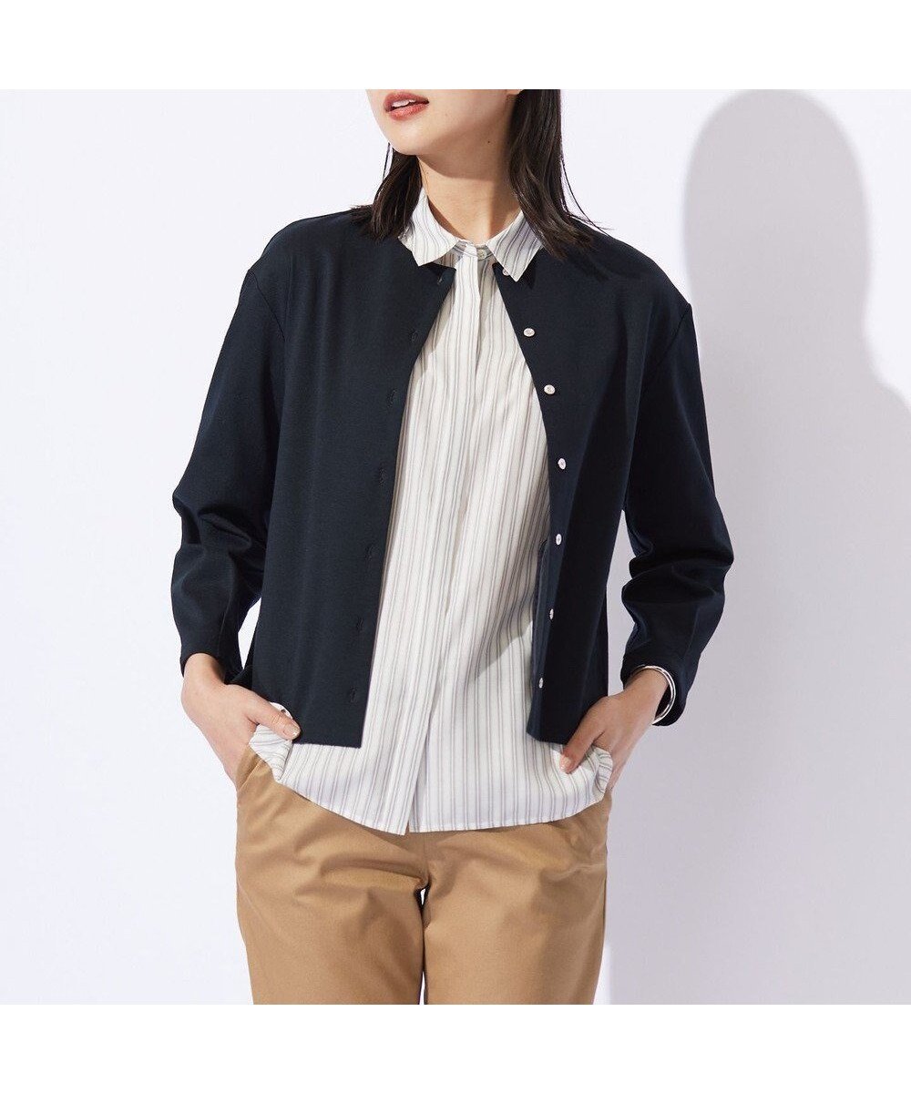 【ジェイ プレス/J.PRESS】のグログランジャージー カーディガン 人気、トレンドファッション・服の通販 founy(ファニー) 　ファッション　Fashion　レディースファッション　Fashion for Women　トップス・カットソー　Cut & Sew Tops　カーディガン・羽織り　Layered Style Cardigans　カーディガン　Cardigan, Knitwear　グログラン　Grosgrain, Grosgrain Ribbon　軽量　Lightweight, Ultra Light　シルバー　Silver, Metallic Silver　ジャケット　Jacket, Outerwear　ストレッチ　Stretch, Stretchy Fabric　トレンド　Trend, Trending Now　バランス　Balance, Style Balance　ベーシック　Basic, Essential　ポケット　Pocket, Pocket Detail　A/W・秋冬　Autumn/Winter　 other-1|ID: prp329100004776656 ipo3291000000034628628