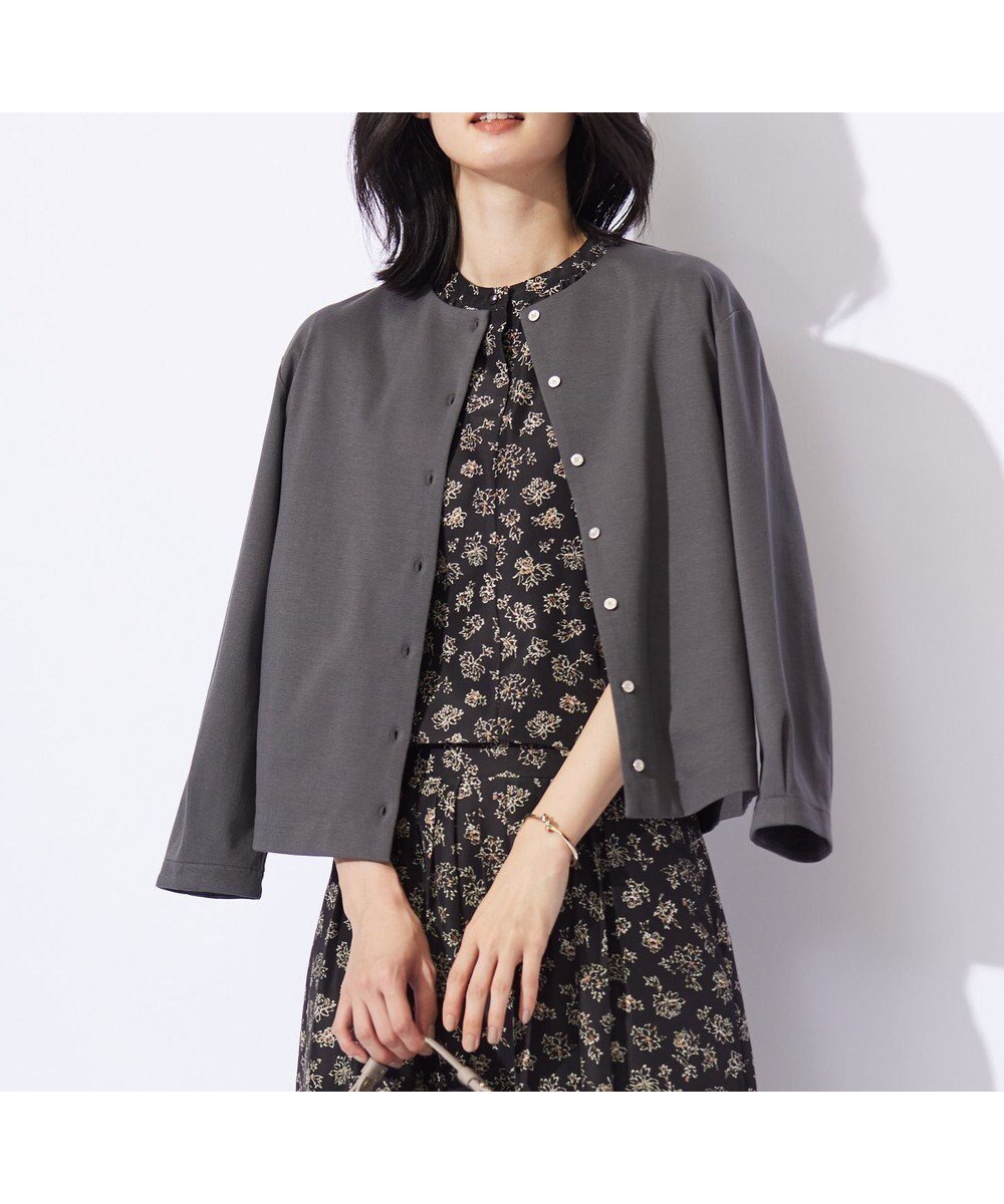 【ジェイ プレス/J.PRESS】のグログランジャージー カーディガン インテリア・キッズ・メンズ・レディースファッション・服の通販 founy(ファニー) 　ファッション　Fashion　レディースファッション　Fashion for Women　トップス・カットソー　Cut & Sew Tops　カーディガン・羽織り　Layered Style Cardigans　カーディガン　Cardigan, Knitwear　グログラン　Grosgrain, Grosgrain Ribbon　軽量　Lightweight, Ultra Light　シルバー　Silver, Metallic Silver　ジャケット　Jacket, Outerwear　ストレッチ　Stretch, Stretchy Fabric　トレンド　Trend, Trending Now　バランス　Balance, Style Balance　ベーシック　Basic, Essential　ポケット　Pocket, Pocket Detail　A/W・秋冬　Autumn/Winter　スレート系|ID: prp329100004776656 ipo3291000000034628631